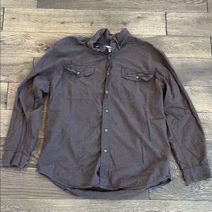 Carhartt Men's Vintage 2000’s LS Casual Button-Down Cotton Shirt Large Brown